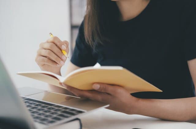 high school junior working on homework